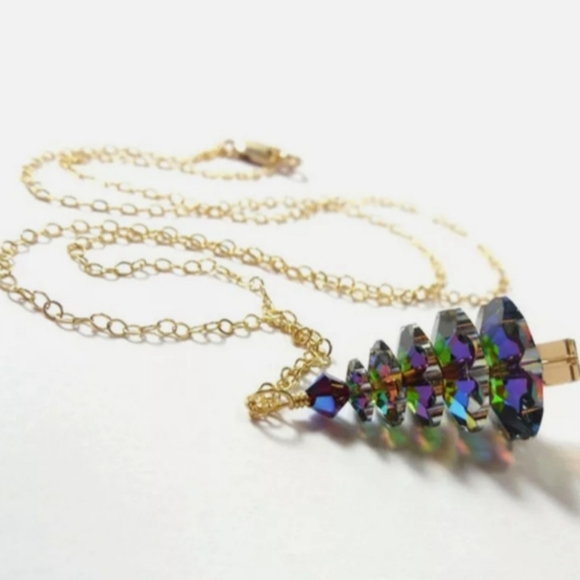 Prism Christmas Tree Necklace (Gold) - Picture 2 of 5